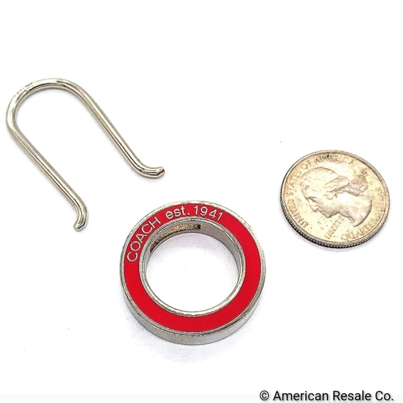 COACH Vintage Red Enamel Pinch Lock Keychain FOB or Purse Charm #7379 - Picture 4 of 6